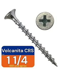TORNILLO VOLCANITA 6x1 1/4 CRS 100UND PUNTA FINA